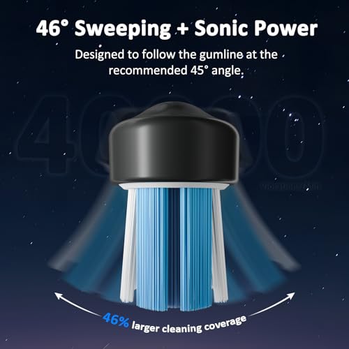 Marchpower Sonic Electric Toothbrush with Irrigator and 46° Vibration Oscillation, IPX7 Waterproof Portable Dental Irrigator with 2 Heads Accepted, Magnetic Water Tank 155 ml