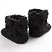 Annnowl Baby Girls Knit Soft Fur Winter Warm Snow Boots Crib Shoes 0-18 Months (0-6 Months, Black)