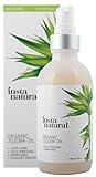 InstaNatural Jojoba Oil - 100% Pure & Certified Organic - Cold Pressed & Unrefined Moisturizer for Hair, Face, Skin & Nails - For Soft Skin, Strong Nails, Hydrated Hair & Radiant Skin - 4 OZ