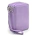 BTSKY PU Leather Colored Pencil Case with Compartments-72 Slots Handy Pencil Bags Large for Watercolor Pencils, Ordinary Pencils (Purple)