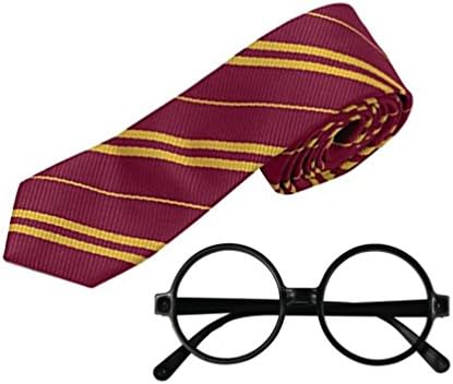 Tie and Glasses Gryffindor Halloween Costume with Harry Potter Cosplay For Kids 3 -14 Year Old Dress-up Role Play