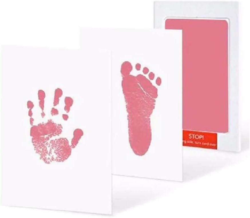 Trend Matters Babys Hand and Footprint Memory Ink Pad,Non Toxic Clean,Touch Ink Pad Perfect for New Baby Boy and Girl Shower Gift (Pink)
