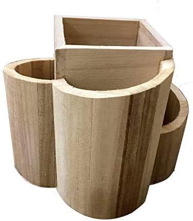 Wood Art Supply Organizer, 5 Sections, Hold 200+ Pencils, School Supplies Organizer for Pen, Colored Pencil, Art Brushes, Desktop Storage Box in Classroom & Art Studio