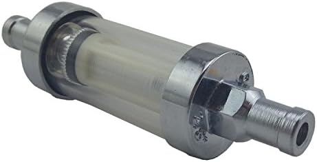 OKSTNO Motorcycle Car Chrome Glass Fuel Filter 1/4" 5/16" 3/8" 6mm 8mm 10mm (3/8 INCH-10MM)