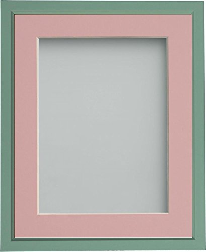 Frame Company Drayton Range 8x8-inch Green Picture Photo Frame with Pink Mount For Image Size 5x5-inch