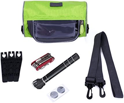 Premium Bicycle Survival Repair Kit – Compact &amp; Waterproof Handlebar Bag With Clear &amp; Touchable Design, Multi-Function Tire Repair Set, Handy Mini-Pump &amp; Patch Tool, Amazing All-In-One Bike Solution