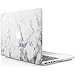 iDOO Soft Touch Hard Shell case ONLY for MacBook Pro 13 inch with Retina Display NO CD Drive (A1425/A1502) - White Marble