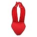 Women Backless One Piece Monokini Bikini,Red,Small