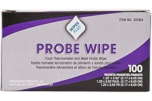 WIPESPLUS Thermometer Sanitizing Wipes - Probe Wipe Sachet - 100 Wipes