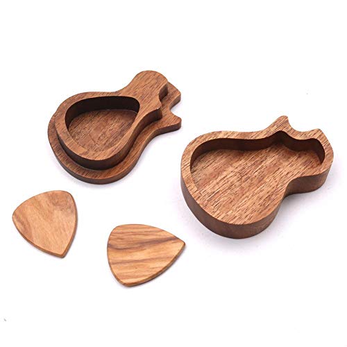 image for Taimot Wearable Wooden Guitar Picks with Wooden Box Picks Holder Music
