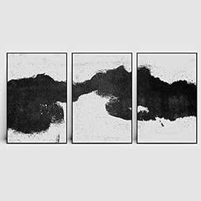 signwin 3 Piece Framed Canvas Wall Art Black...