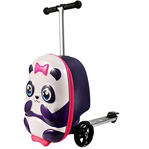 Kiddietotes 3D Hardshell Ride On Suitcase Scooter for Kids Cute