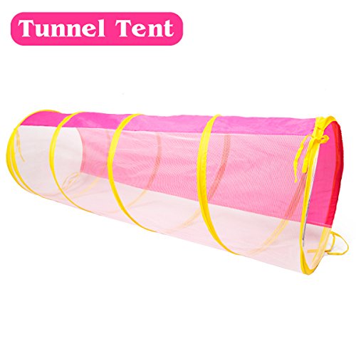 6pc Pop Up Children Play Tent w/ 3Crawl Tunnel & 3Tents - Kids Tents for Boys, Girls, Babies & Toddlers for Indoor & Outdoor