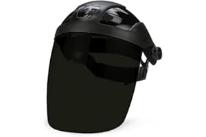 Sellstrom DP4 Face Shield - Lightweight Mask with High Impact Crown & Ratchet Headgear for Work, Grinding, Cutting - ANSI Z87.1 - Anti Fog Polycarbonate Window