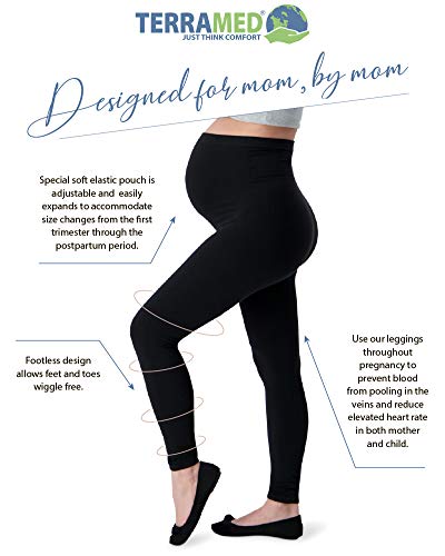 Terramed Maternity Leggings Compression Stockings Women 20-30 mmHg Pregnancy Leggings Over The Belly - Thumbnail 3