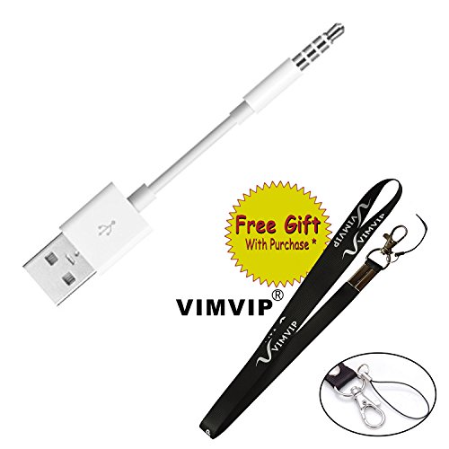 VIMVIP 2 in 1 USB Sync Charger Adapter Cable for Apple iPod Shuffle 3rd, 4th and 5th Gen- White