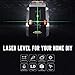 Laser Level, SC-L07G Green Laser Level 98 Ft Self-Leveling Cross-Line laser Horizontal and Vertical Lines Higher Visibility with Full Soft Rubber Covered, Flexible Magnetic Mount Base, Carrying Pouch
