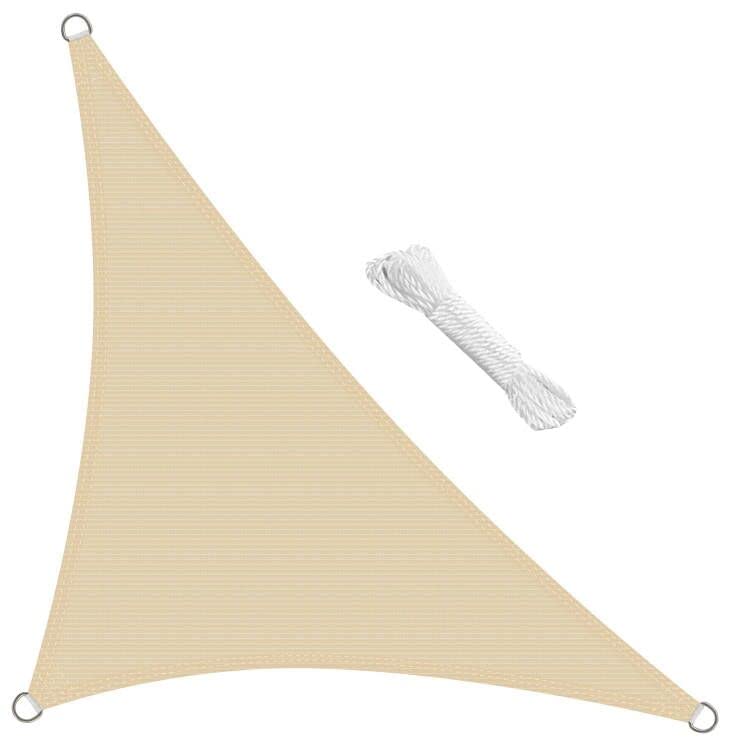swift Sun Shade Sail 3m x 3m x 4.25m Right Angle Triangle HDPE Breathable 98% UV Block 3x3x4.25 Meter Triangular Sunscreen Awning Canopy Sail Shades for Garden Outdoor Patio with Free Ropes, Cream