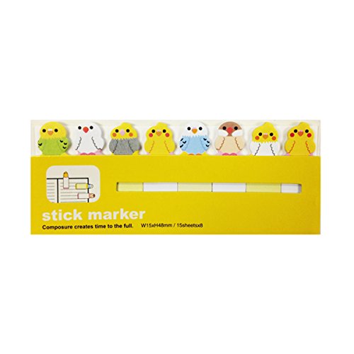 Wrapables Bookmark Flag Tab Sticky Markers, Birdies, Set of 2