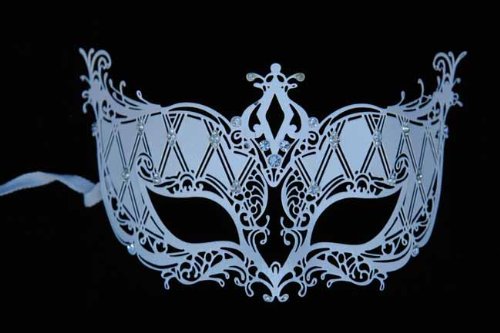 Venetian Mysterious Appeal Design Laser Cut Masquerade Mask Vibrantly Decorated and Intricately Detailed