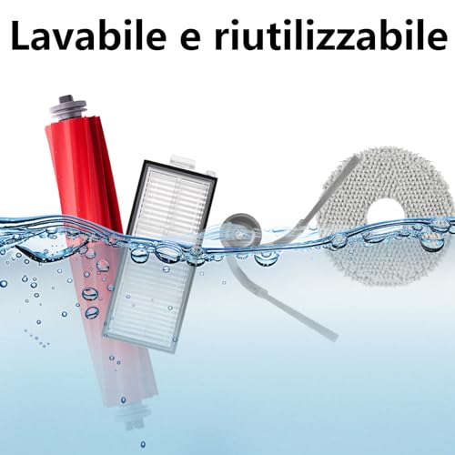 Homruich 28 Pieces Accessories for Roborock QV 35A / QV 35S / QR 798 / QR 598 Robots, 2 Main Brushes, 6 Towels, 6 Filters, 6 Dust Bags, 6 Side Brushes, 2 Cleaning Tools