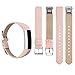 Tobfit Compatible with Fitbit Alta HR and Fitbit Alta Leather Bands Replacement Leather Watch Bands with Stainless Steel Buckle Compatible with Fitbit Alta HR and Alta (Blush Pink+Red)