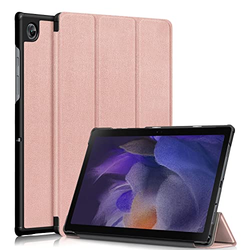 Dlahaby Case for Samsung Galaxy Tab A8 10.5 2021, Flip Smart Cover in PU Leather with Stand Case for Samsung Galaxy Tab A8 SM-X200 X205 X207 10.5 Inch Table,Rose Gold