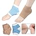 TIMESETL 2 Pairs Moisturizing Heel Socks Gel Lined Toeless Spa Socks to Heal and Treat Dry, Cracked Heels While You Sleep (Cotton, Brown and Blue)