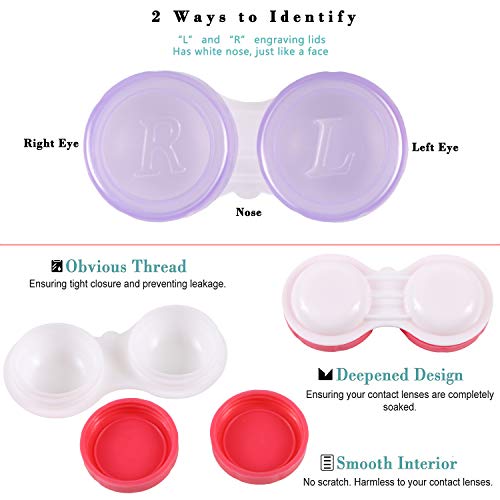 COOLOOK 15 Pack Contact Lens Case Box Holder Container Colorful Contact Lens Travel Case Soak Storage Kit - Thumbnail 3