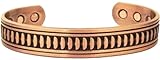 Men's Powerful 6 Magnet Magnetic Therapy Copper Cuff Bracelet Minimum 2000 Gauss Each Magnet