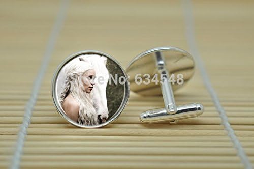 Pretty Lee Game Of Thrones Daenerys Khaleesi Mother Of Dragons House Of Targaryen In Silver Cufflinks Glass Cabochon Cufflinks C3011