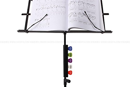 Alice A010D Microphone Music Stand Rubber Guitar Picks Holder Clamp Clip With 5 Picks