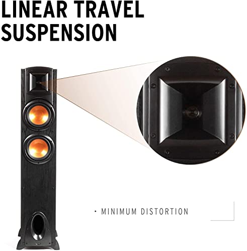 Klipsch Synergy Black Label F-200 Floorstanding Speaker with Proprietary Horn Technology, Dual 6.5” High-Output Woofers, with Room-Filling Sound in Black