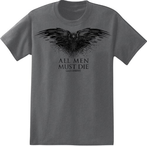 HBO S Game of Thrones Men s Game Of Thrones All Men Must Die T-Shirt, Charcoal, Medium