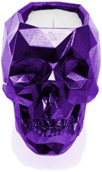 Candellana Candles Candlefort Candles Concrete Skull-Warm Feather, Violet Metallic