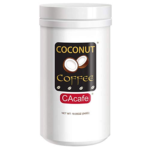 CAcafe Coconut Coffee, Coconut Infused Colombian Coffee, Creamy Drink Mix, Make Iced or Hot, Packed with Antioxidants, Natural Energy, and Stress Relief 19.05oz