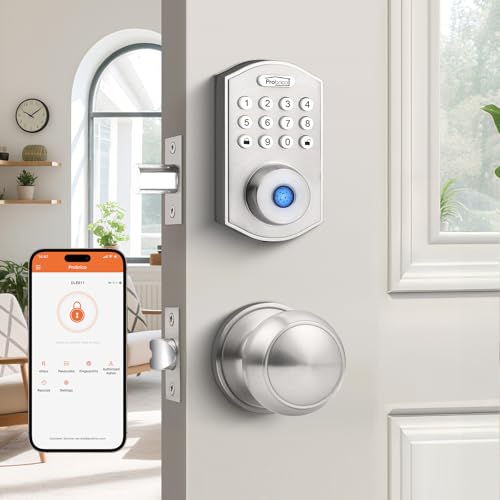 Probrico Smart Keyless Entry Door Lock with Knob Set, Satin Nickel at Amazon