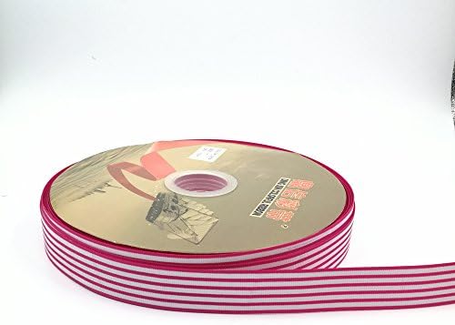 20Yard A Lot Striped Ribbon Grosgrain Ribbon Set For DIY Handmade Jewelry Materials Wedding Ribbon (rose red)