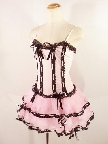 Amazon レースフリルワンピースストレッチダブルリボンスピンドル ピンク黒フリーサイズ ワンピース チュニック 通販