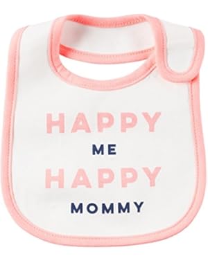 Baby Girls' Happy Me Happy Mommy Bib