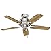 Hunter Fan Company, 52230, 44 inch Donegan Brushed Nickel Ceiling Fan with LED Light Kit and Pull Chain