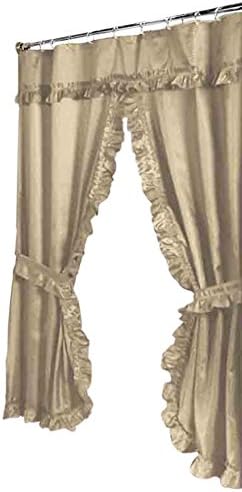 Ben&Jonah CHF-FSCD-L/44 Park Avenue Delux Collection Lauren Double Swag Shower Curtain, Linen, Multi