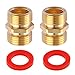 LitOrange (2 Pack Lead-Free Brass Garden Hose to Pipe NPT Fitting Connect, Green Thumb Quick Swivel Connector Adapter,Double Male Thread Size GHT 3/4