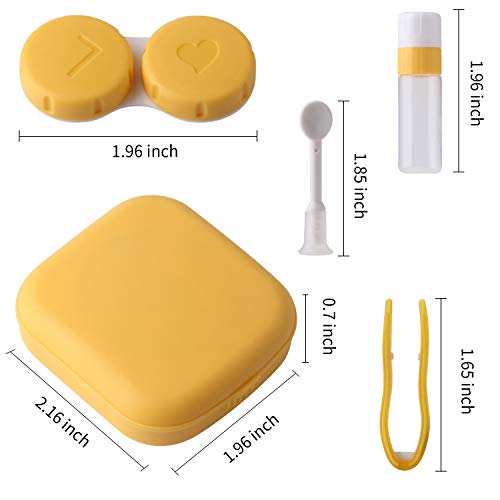 sansheng 5 Sets of Mini Travel Contact Lens Box Sets, Support Lens Box, Contact Lens Fixed Lens Box, Blue, Purple, Green, Rose red, Yellow