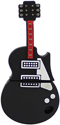 CHUYI Cartoon Guitar Shape Novelty Pen Drive 8GB USB 2.0 Flash Drive USB Flash Disk Cute Thumb Drive Memory Stick Jump Drive Gift (Black)