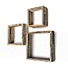 BARNWOODUSA Rustic Shelves, Square Floating Wood Shadowbox, Home Decor, Set of 3 (Natural Weathered Gray)