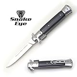 Snake Eye Tactical Pearl Handle Spring Assisted Folding Knife Hunting Camping Fishing Outdoors Lightning Fast Deployment - Sharp Blade (Black)