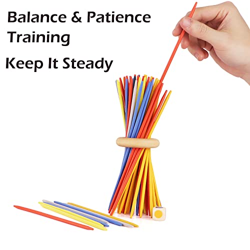 ATOSHP Jacks Game and Pick Up Sticks, Point Games with Dice, Old School