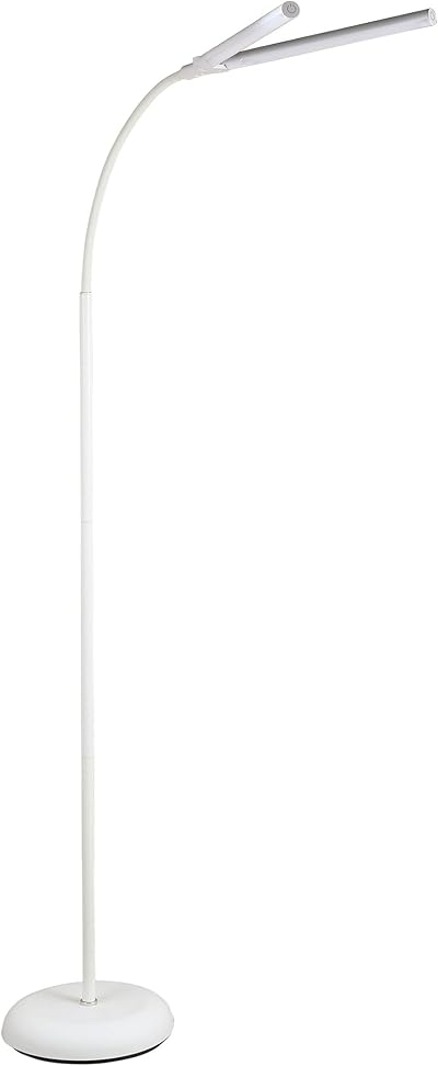 PURElite Natural Daylight Floor Lamp Twin Lights Flexible LED White