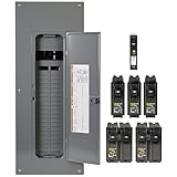 Square D by Schneider Electric HOM4080M200PC1AVP Homeline 200-Amp 40-Space 80-Circuit Indoor Main Plug-On Neutral Breaker Load Center- Value Pack With Cafi Breakers